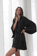 Load image into Gallery viewer, Silk Serenity Robe - Black

