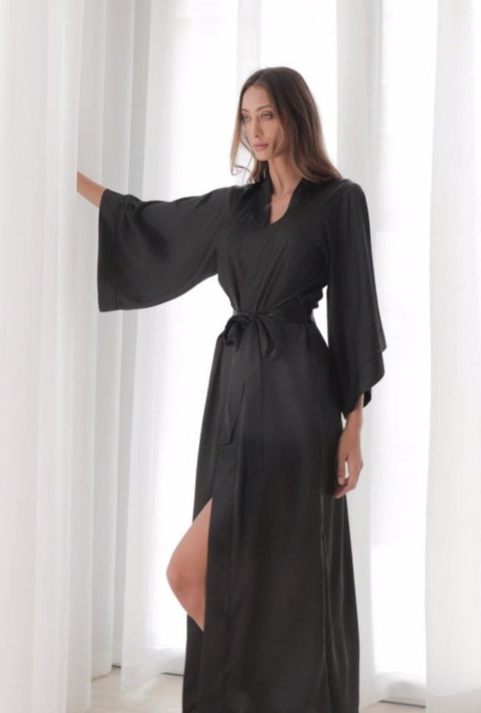 Silk Serenity Robe - Black